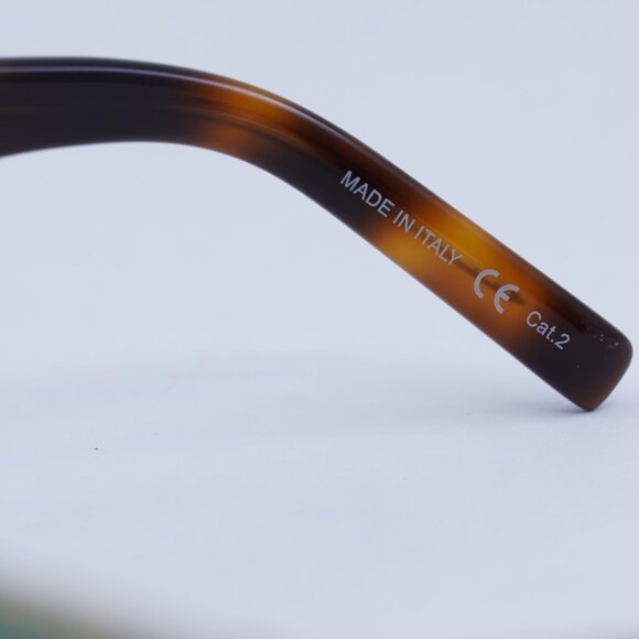 Saint Laurent SL369 KATE 002 Sunglasses Havana Cat Eye Frame, Green Lenses - Picture 6 of 11